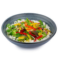 Vegetable salad with tiger prawns
